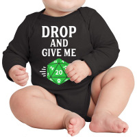 Dragons Game Master And D20 Twenty Sided Die Dice Dungeons Long Sleeve Baby Bodysuit | Artistshot