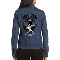 Cn Samurai Jack Aku Distressed Silhouettes Ladies Denim Jacket | Artistshot