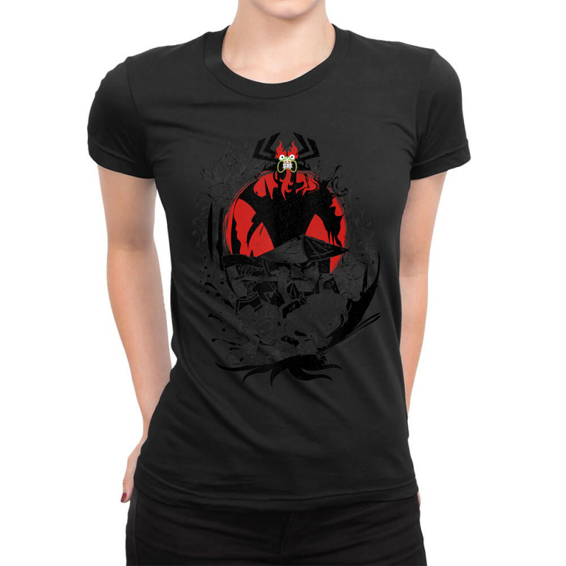 Cn Samurai Jack Aku Red Collage Ladies Fitted T-Shirt by ngodieutrinh | Artistshot