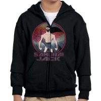 Cn Samurai Jack Circle Portrait Youth Zipper Hoodie | Artistshot