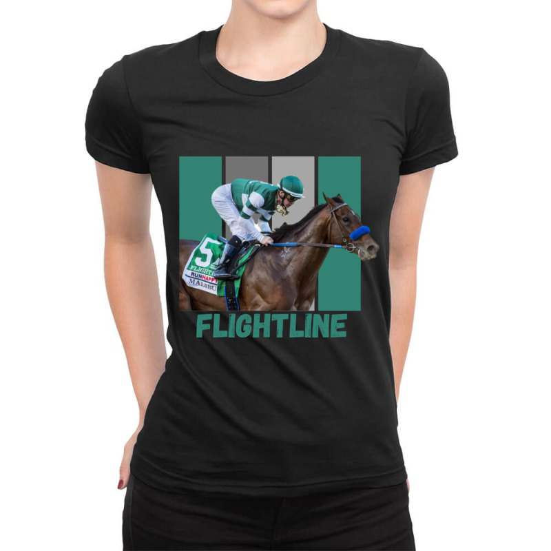 Flightline Horse Racing Thoroughbred Del Mar Santa Anita Pullover Hood Ladies Fitted T-Shirt by cm-arts | Artistshot