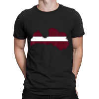 Latvia Flag Latvian Map Outline Short-sleeve T-shirt | Artistshot