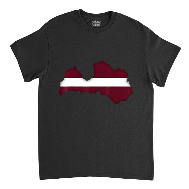 Latvia Flag Latvian Map Outline Short-sleeve Classic T-shirt | Artistshot