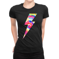 Womens Tie Dye Lightning Bolt V Neck T Shirt Ladies Fitted T-shirt | Artistshot