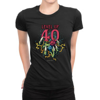 Dungeons & Dragons Birthday Level Up Forty Ladies Fitted T-shirt | Artistshot