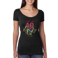 Dungeons & Dragons Birthday Level Up Forty Women's Triblend Scoop T-shirt | Artistshot