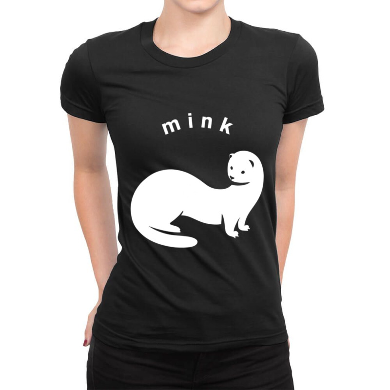 Mink, Stylized, Minimalist Art For Weasel Family Lovers Ladies Fitted T-Shirt by cm-arts | Artistshot