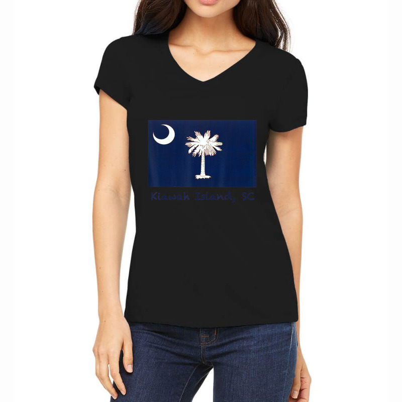 Kiawah Island, South Carolina Usa Flag Women's V-Neck T-Shirt by Mello Greenwood | Artistshot