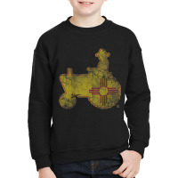 New Mexico Farmer Tractor Flag Youth Sweatshirt | Artistshot