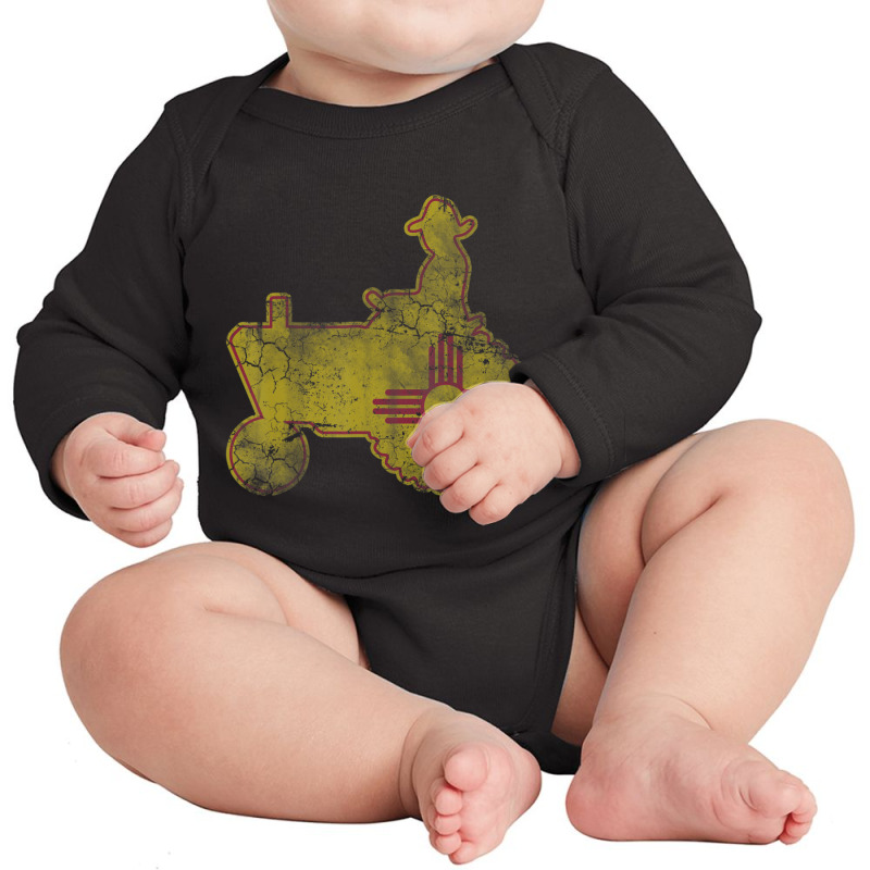 New Mexico Farmer Tractor Flag Long Sleeve Baby Bodysuit by Mata Gibson | Artistshot