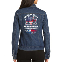 American Raised With Panamanian Roots Panama Panama Flag Pullover Hood Ladies Denim Jacket | Artistshot