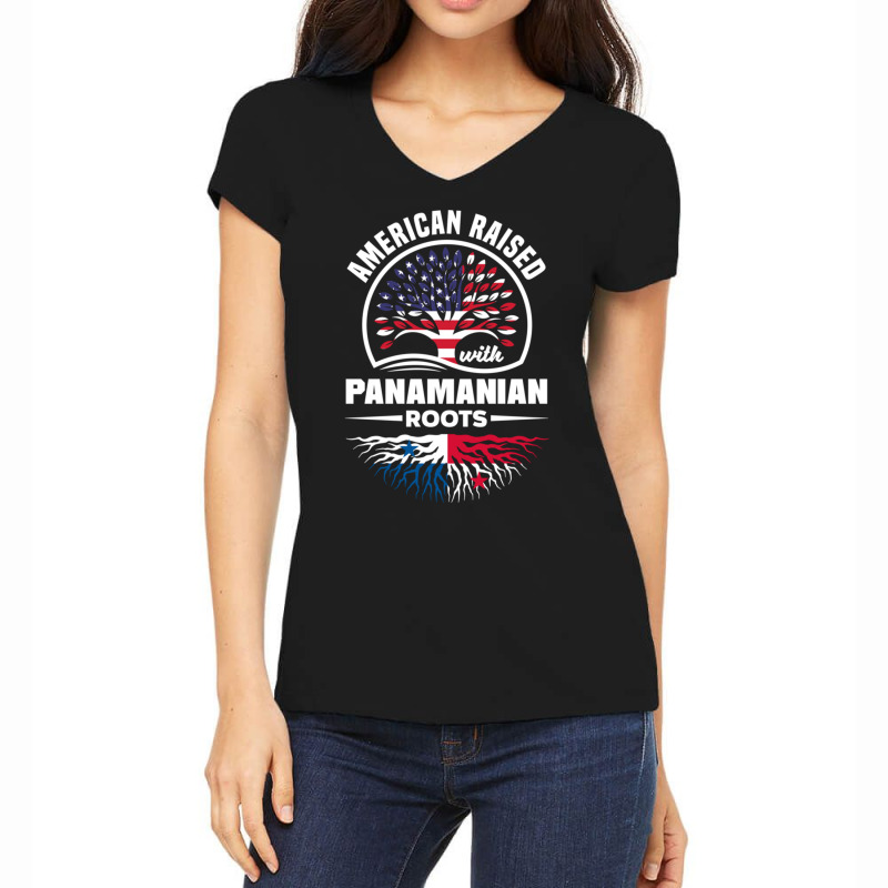 American Raised With Panamanian Roots Panama Panama Flag Pullover Hood Women's V-Neck T-Shirt by cm-arts | Artistshot