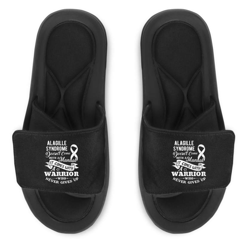 Alagille Syndrome Doesn't Come With A Manual Warrior T Shirt Slide Sandal | Artistshot