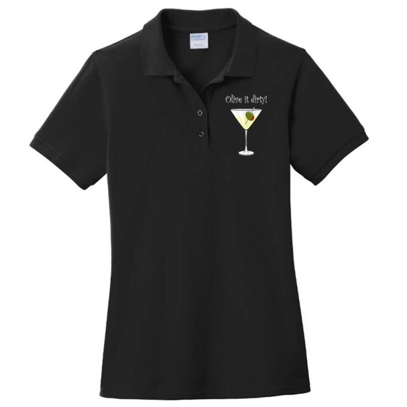 Olive It Dirty 2 Martini Drinking Sarcastic Ladies Polo Shirt by Mata Gibson | Artistshot