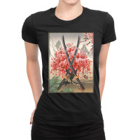 Ancient Japanese Culture Sakura Cherry Blossom Katana Sword T Shirt Ladies Fitted T-shirt | Artistshot