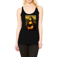 Sarcasm Oil Painting Mona Lisa Face Off Her Face Mask Racerback Tank | Artistshot