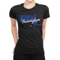 Framingham Massachusetts Ma Map T Shirt Ladies Fitted T-shirt | Artistshot