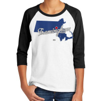 Framingham Massachusetts Ma Map T Shirt Youth 3/4 Sleeve | Artistshot