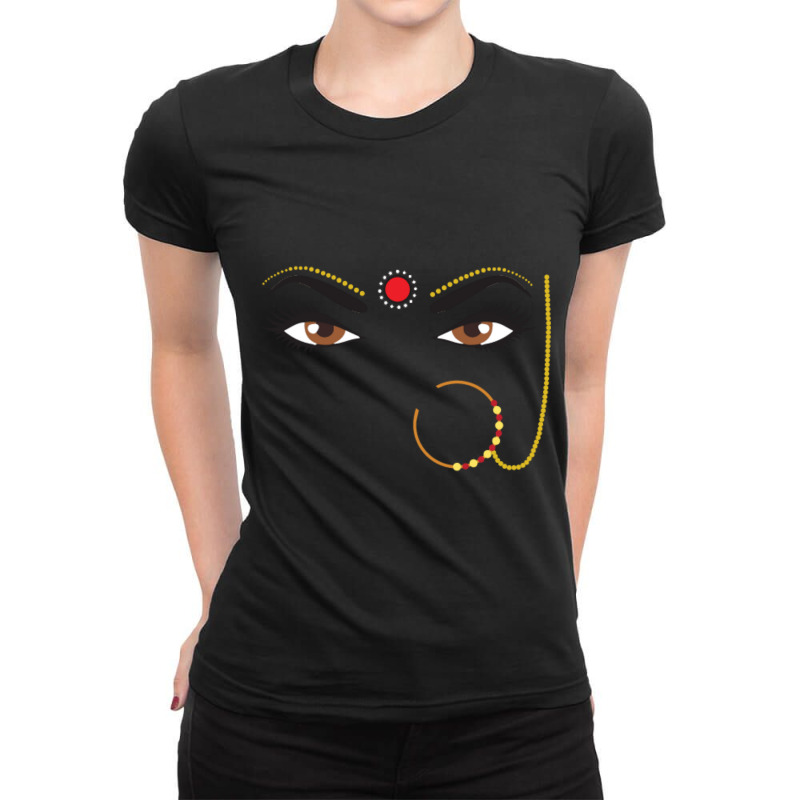 Bindhi Indian Desi Culture Girly Traditional Nose Ring Pin Ladies Fitted T-Shirt by cm-arts | Artistshot