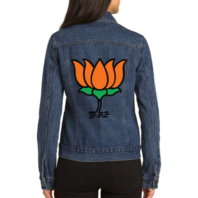 Bjp Lotus Design Narendra Modi India Bjp Supporter Ladies Denim Jacket by cm-arts | Artistshot