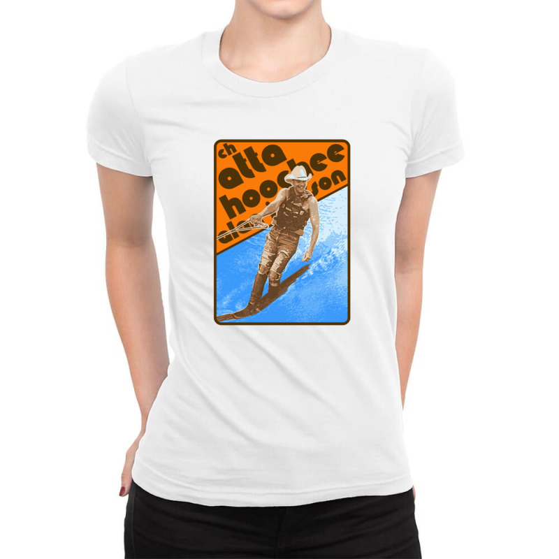 Waterskiing Retro Country Fan Art Ladies Fitted T-Shirt by cm-arts | Artistshot