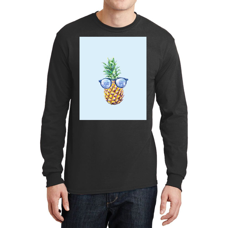 Pineapple At Sea, Pineapple In Glasses Graphic Long Sleeve Shirts | Artistshot