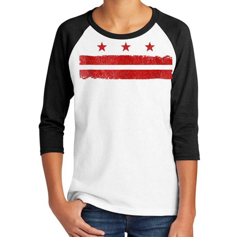 Distressed Washington Dc Flag District Of Columbia Flag Tank Top Youth 3/4 Sleeve by cm-arts | Artistshot