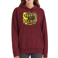 Endometriosis T  Shirt Endometriosis Awareness  Ribbon Faith Over Fear Vintage Hoodie | Artistshot