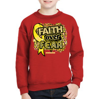 Endometriosis T  Shirt Endometriosis Awareness  Ribbon Faith Over Fear Youth Sweatshirt | Artistshot