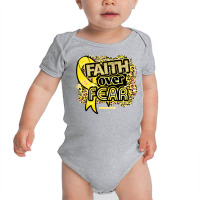 Endometriosis T  Shirt Endometriosis Awareness  Ribbon Faith Over Fear Baby Bodysuit | Artistshot