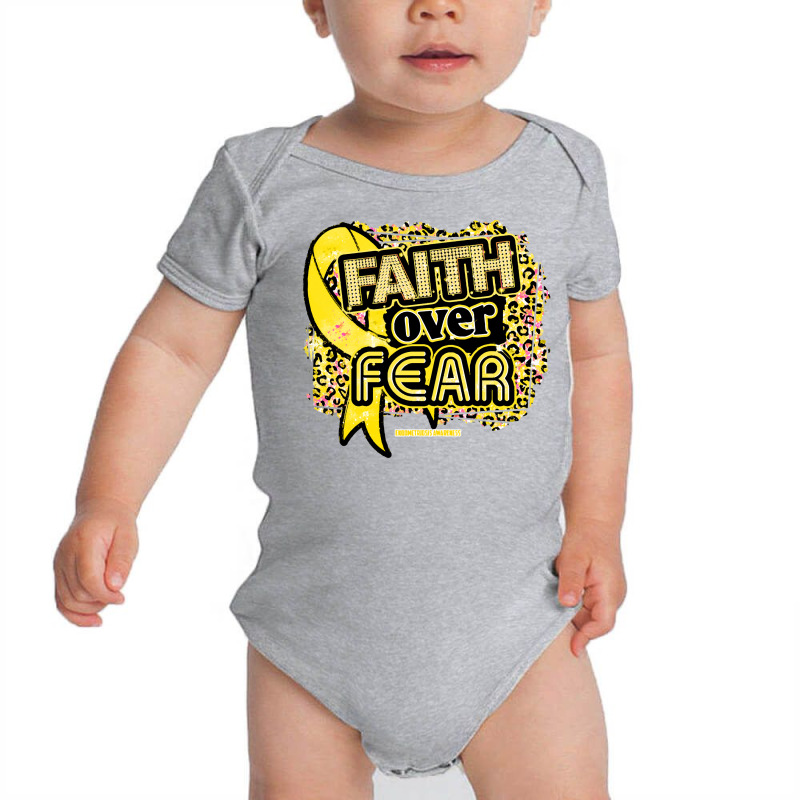 Endometriosis T  Shirt Endometriosis Awareness  Ribbon Faith Over Fear Baby Bodysuit by hardlyvagabond | Artistshot