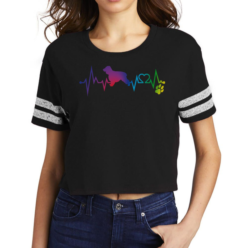 English Cocker Spaniel T  Shirt English Cocker Spaniel Colorful Heartb Scorecard Crop Tee by hardlyvagabond | Artistshot