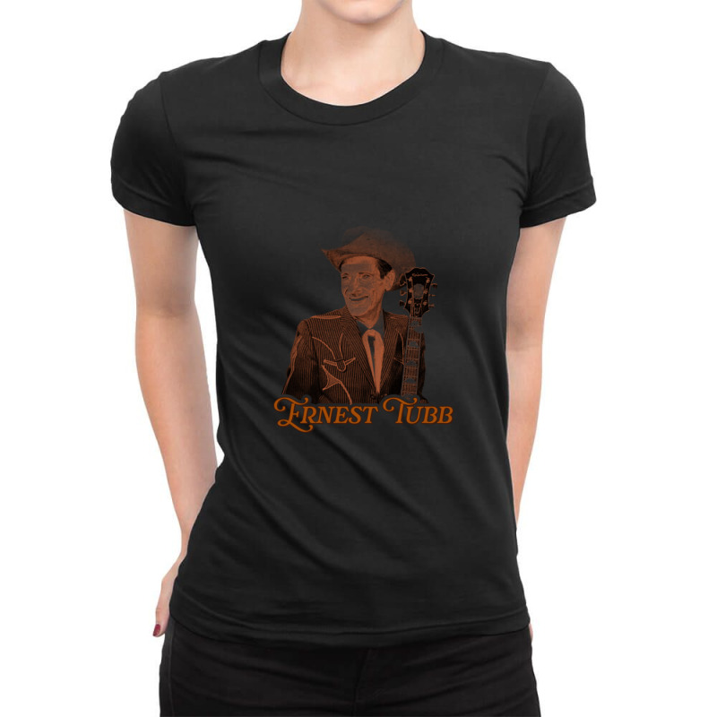 Classic Country Music Ernest Tubb Sepia Classic Country Honky Tonk Tri Ladies Fitted T-Shirt by ZarkoSuklje | Artistshot