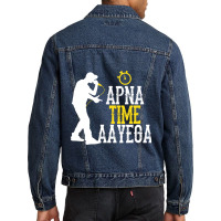 Apna Time Aayega Rapper Hindi Quote Men Denim Jacket | Artistshot