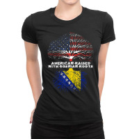 American Raised With Bosnian Roots Bosnia T Shirt Ladies Fitted T-shirt | Artistshot