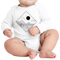 Waves Ocean Minimalism Geometric Landscape Maritime T Shirt Long Sleeve Baby Bodysuit | Artistshot