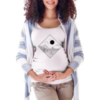 Waves Ocean Minimalism Geometric Landscape Maritime T Shirt Maternity Scoop Neck T-shirt | Artistshot