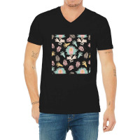 Batik Flower Pattern V-neck Tee | Artistshot