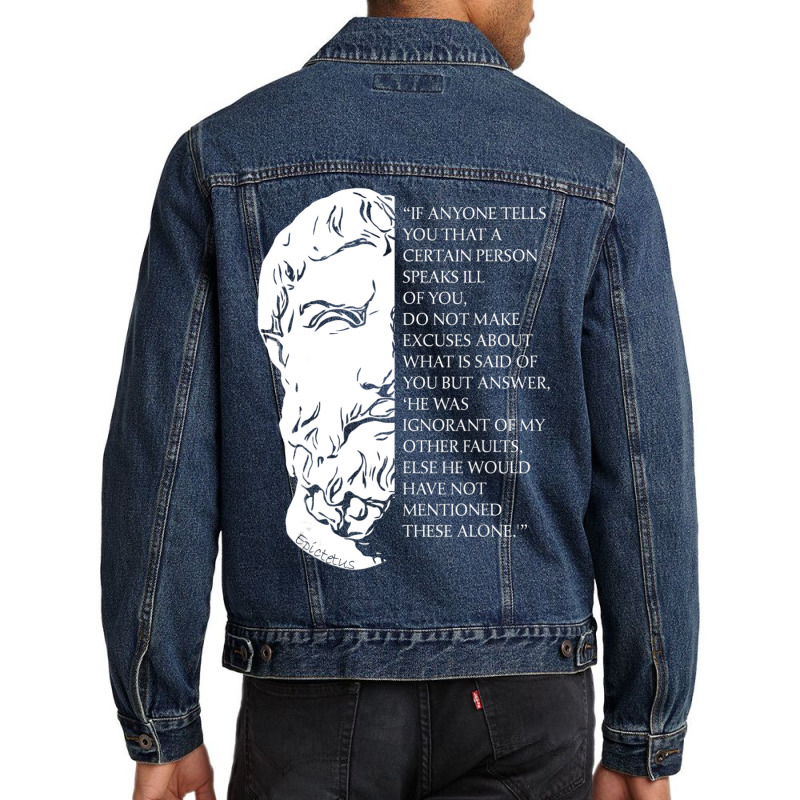 Stoicism Epictetus Stoic Philosophy Quote Faults Men Denim Jacket by cm-arts | Artistshot