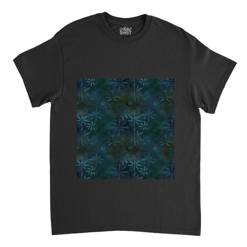 Blue Flowered Batik Pattern Chiffon Top Classic T-shirt | Artistshot