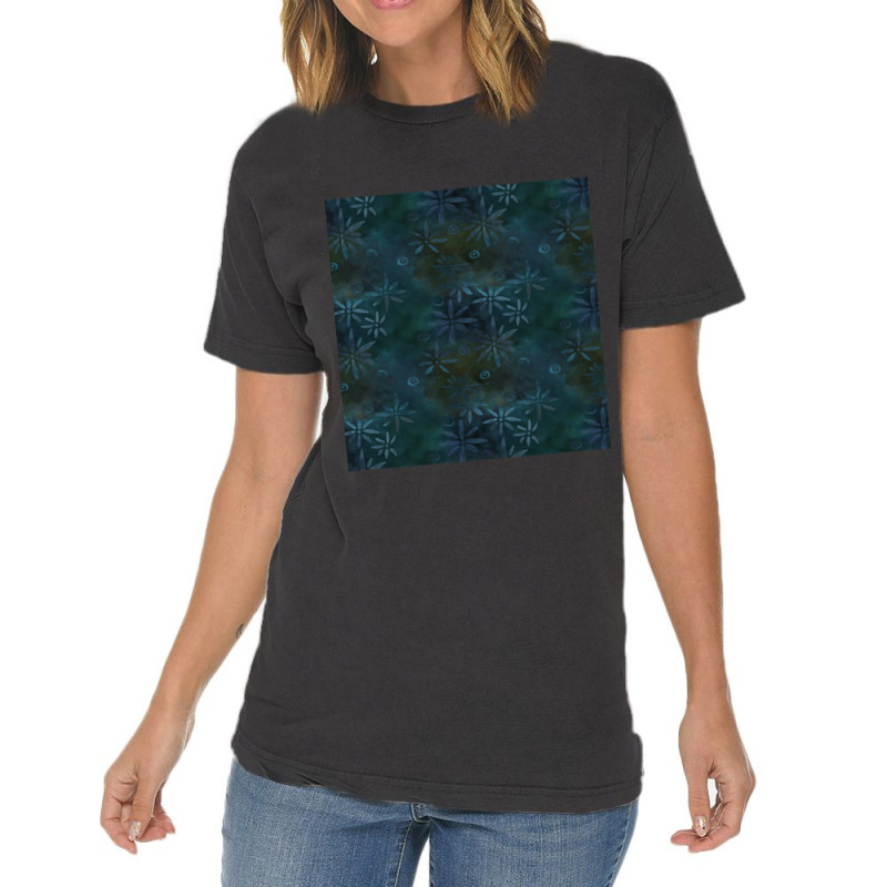 Blue Flowered Batik Pattern Chiffon Top Vintage T-shirt | Artistshot