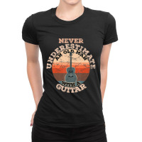 Mens Never Underestimate An Old Man With A Guitar Ladies Fitted T-shirt | Artistshot