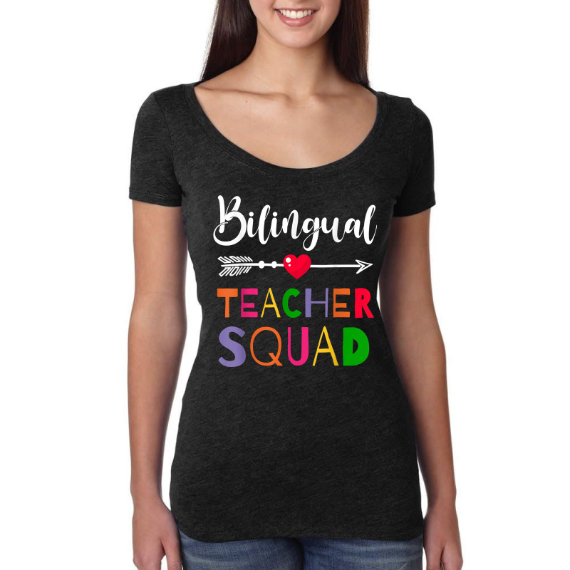 Awesome Bilingual Teacher Squad Funny Colleague Women's Triblend Scoop T-shirt by JonathonBarringer | Artistshot