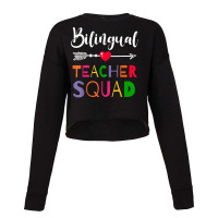 Awesome Bilingual Teacher Squad Funny Colleague Cropped Sweater | Artistshot