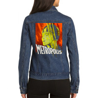 Mens Metropolis 1927 Movie Poster Ladies Denim Jacket | Artistshot