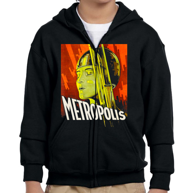 Mens Metropolis 1927 Movie Poster Youth Zipper Hoodie by cm-arts | Artistshot