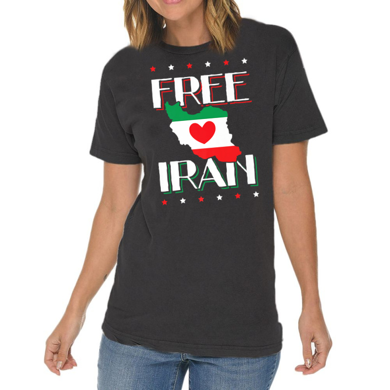 Free Iran Heart  Flag Freedom Iranian Love Persian Azadi Premium T Shi Vintage T-shirt | Artistshot