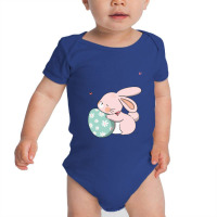 Funny Cute Bunny Face Leopard With Eggs Headband Happy Easter Round Baby Bodysuit | Artistshot