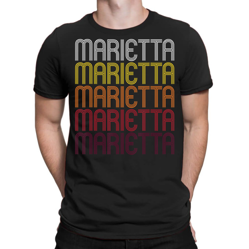 Marietta Retro Wordmark Pattern Vintage Style T-shirt | Artistshot