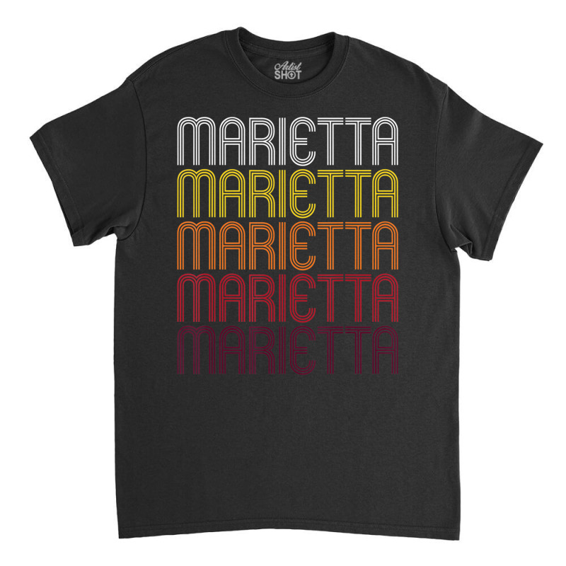 Marietta Retro Wordmark Pattern Vintage Style Classic T-shirt | Artistshot